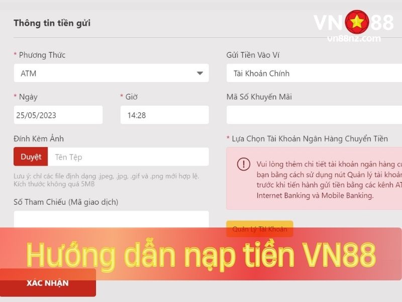 Hướng dẫn nạp tiền VN88