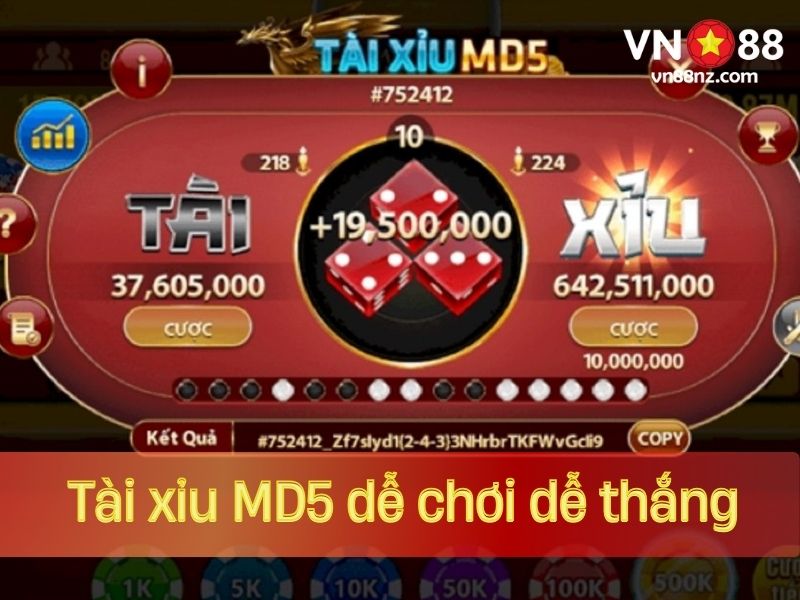 Tài xỉu MD5 dễ chơi và dễ thắng